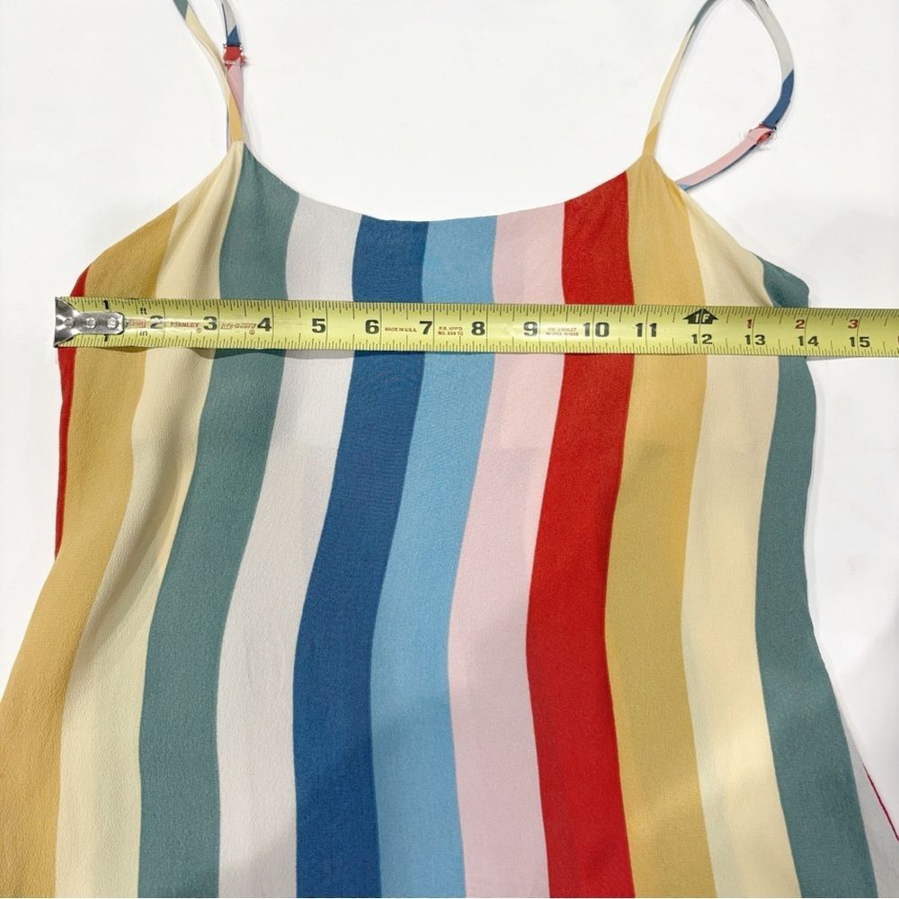 Reformation Lindsay Dress Women 0 Rainbow Stripe Viscose Retro Chic Summer - Picture 7 of 9